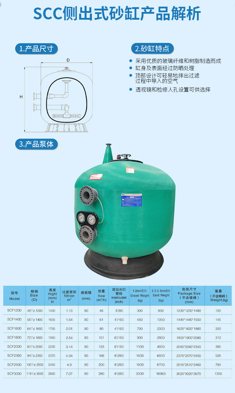 SCF側(cè)出法蘭式過(guò)濾沙缸(圖6)